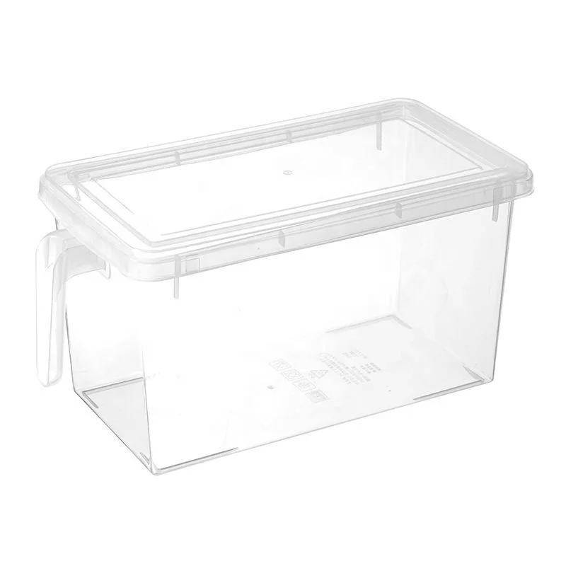 

Refrigerated Fresh Keeping Box with Handle Kitchen Daily Necessities Storage Box Refrigerator Storage Box for Food, Transparent white