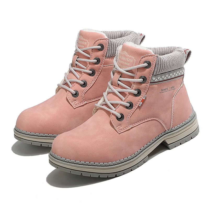 

PU girls' Boots Winter color Shoes Wedges Female Lace Up boots Women