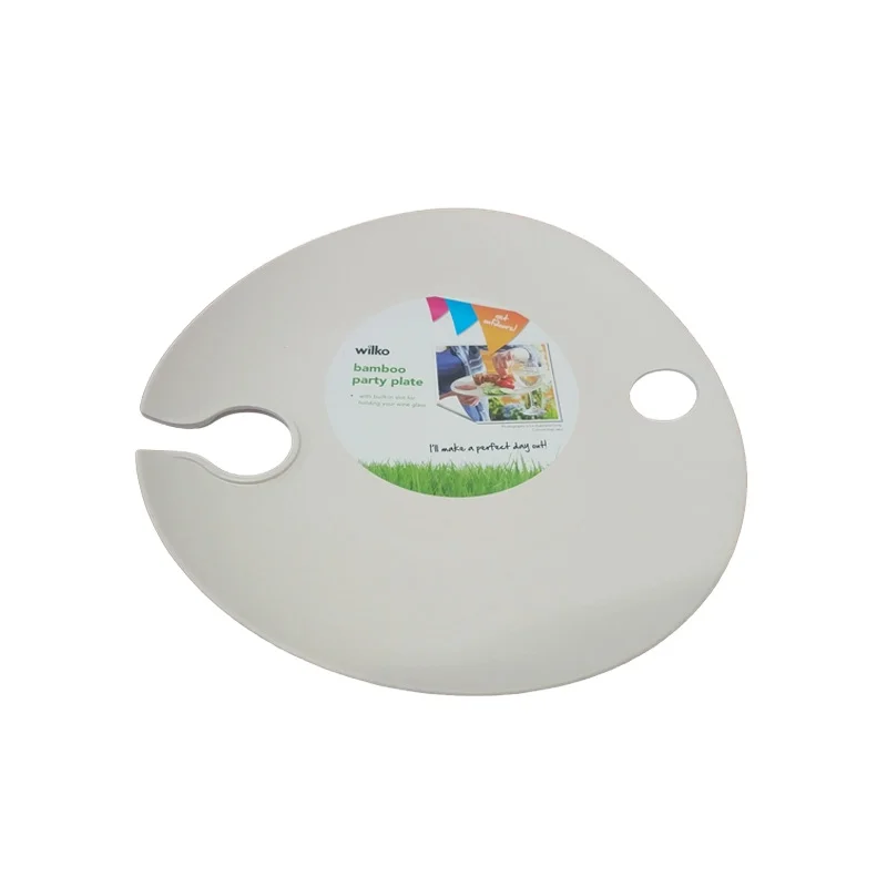 Reusable Melamine Cocktail Appetizer Plates With Wine Glass Holder For