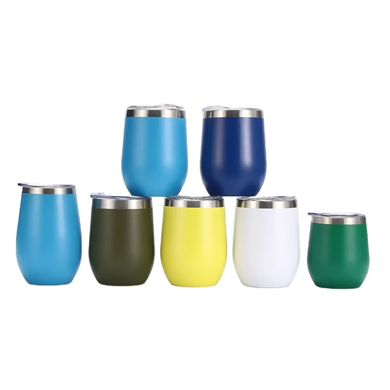 

Madou Egg Shape Double Vacuo Coffee Cup In Car Stainless Steel Inside Liner Mini Drinking Mug, White,yellow,green,army green,blue,deep blue