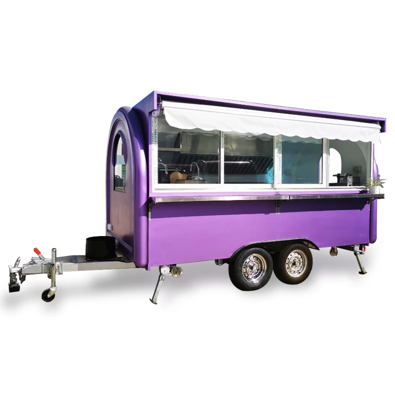 American Popular Street mobile fast food cart with coffee machine and mobile food trailer with kitchen for crepe/hamburger