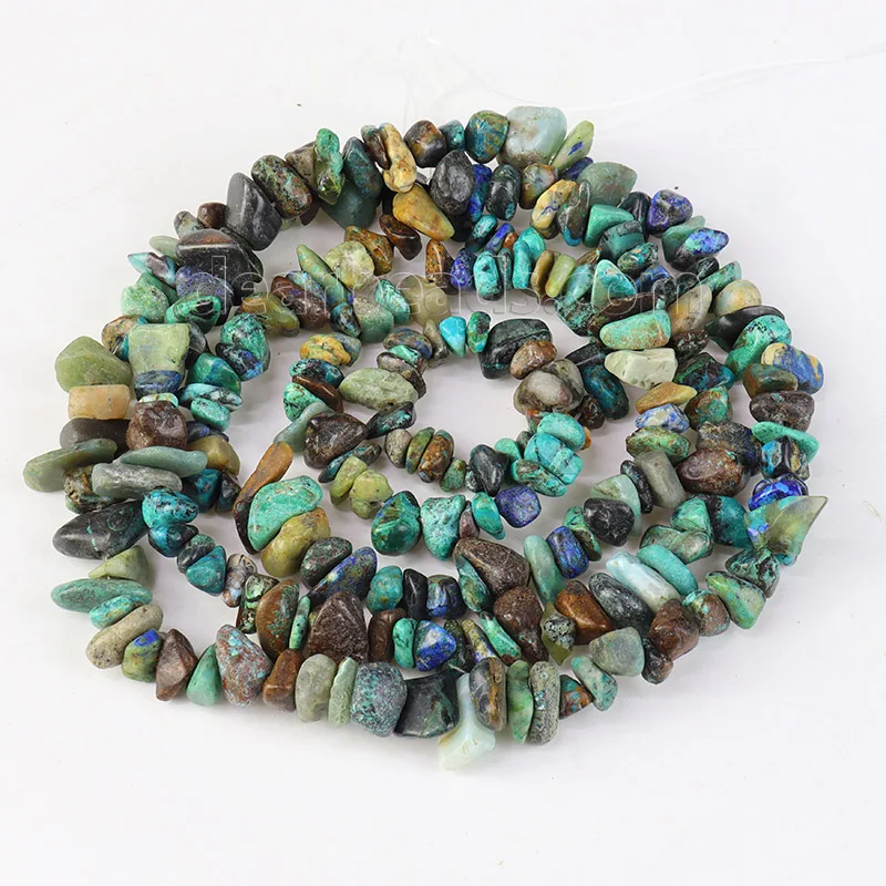

Wholesale Natural Chrysocolla Chip Stone Beads Chrysocolla Gemstone Chips Beads For Woman Bracelets Making 5 - 8mm