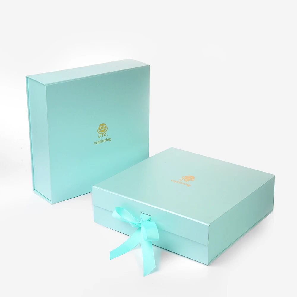 
Custom High Quality Apparel Magnetic Flat Folding Packaging Gift Rigid Cardboard Foldable Collapsible Box With Nice Ribbon 