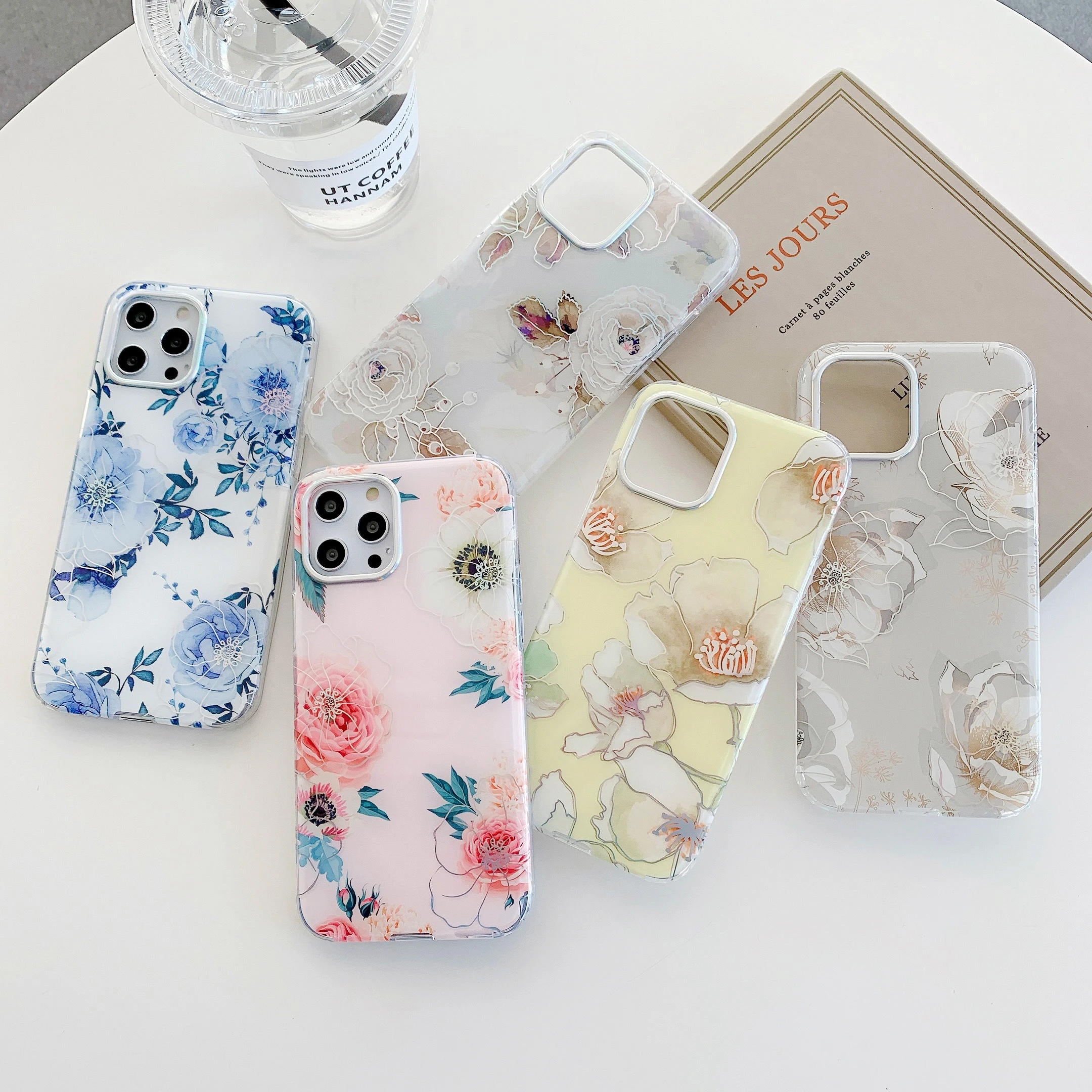 

Luxury Flower Design Phone Case For iPhone 12 Pro Max 11 XR XS 6S 7G 8 Plus IMD TPU Mobile Back Cover Fundas For iPhone 12 Mini