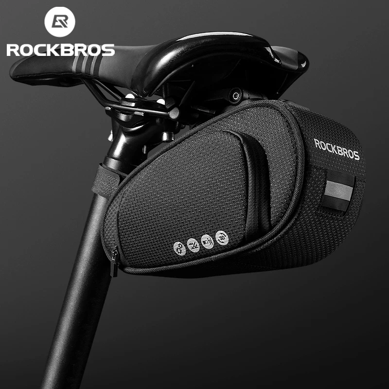 

ROCKBROS Double Open Storage With Tailight Bike Bags Saddle Bicycle Waterproof Quick Release Saddle Bag