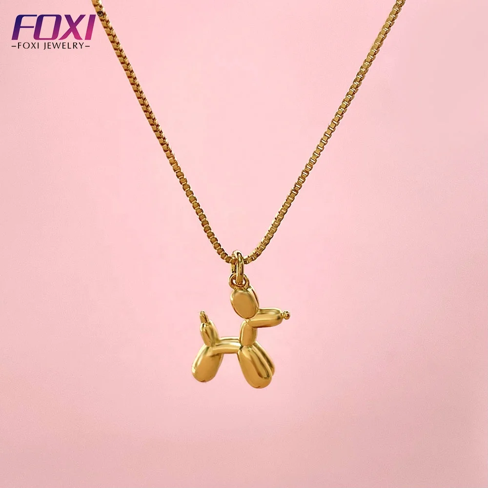

New Design Dog Ballon Necklace 18K Gold Plated Charm Necklace For Women