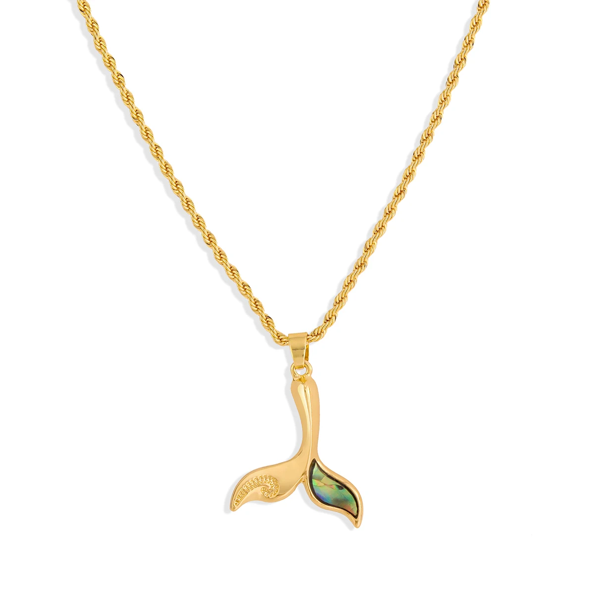 

14k gold wholesale abalone shell pendant whale tail hawaiian jewelry
