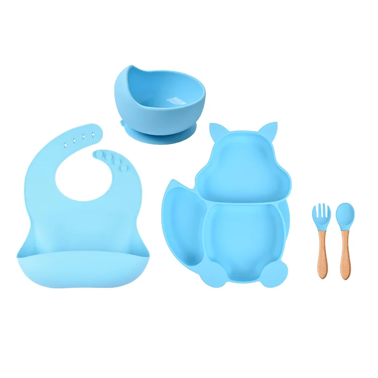 

BPA Free Waterproof Silicone Baby Bib With Food Catcher Baby Silicone Feeding Bibs Sets for babies