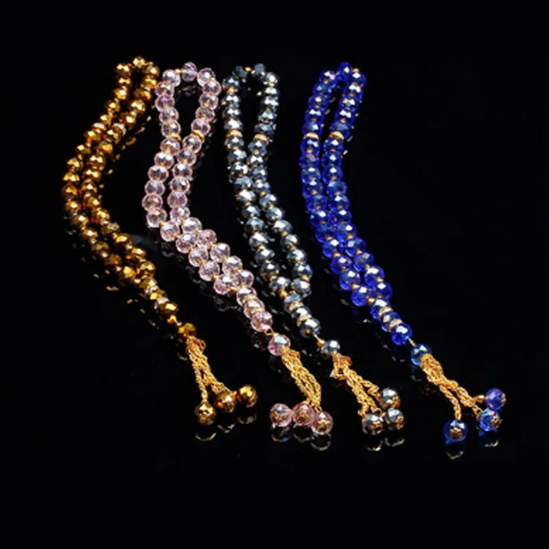 

Wholesale Handmade Tassel Islamic Rosary Prayer Beads Bracelet Muslim Crystal Bracelet Women Jewelry, As pictue show