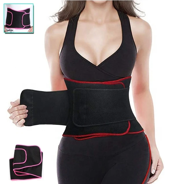 

Neoprene Waist Trainer Trimmer Sweat Slime Belt for Men Women, Black, rose red, blue, yellow, green and customize more colors