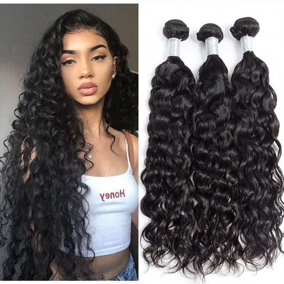 

Annahair New Fiber 8A Grade Non Remy 20 To 40Inches Kinky Curl Mini Curl Water Wave 100Gram Natural Black Brazilian Hair Bundles