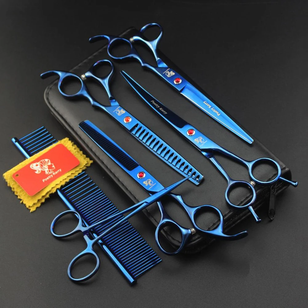 

Guaranteed Quality 7.0 inch Plating Blue LQ13-70 Pet Grooming Shears Scissors Set