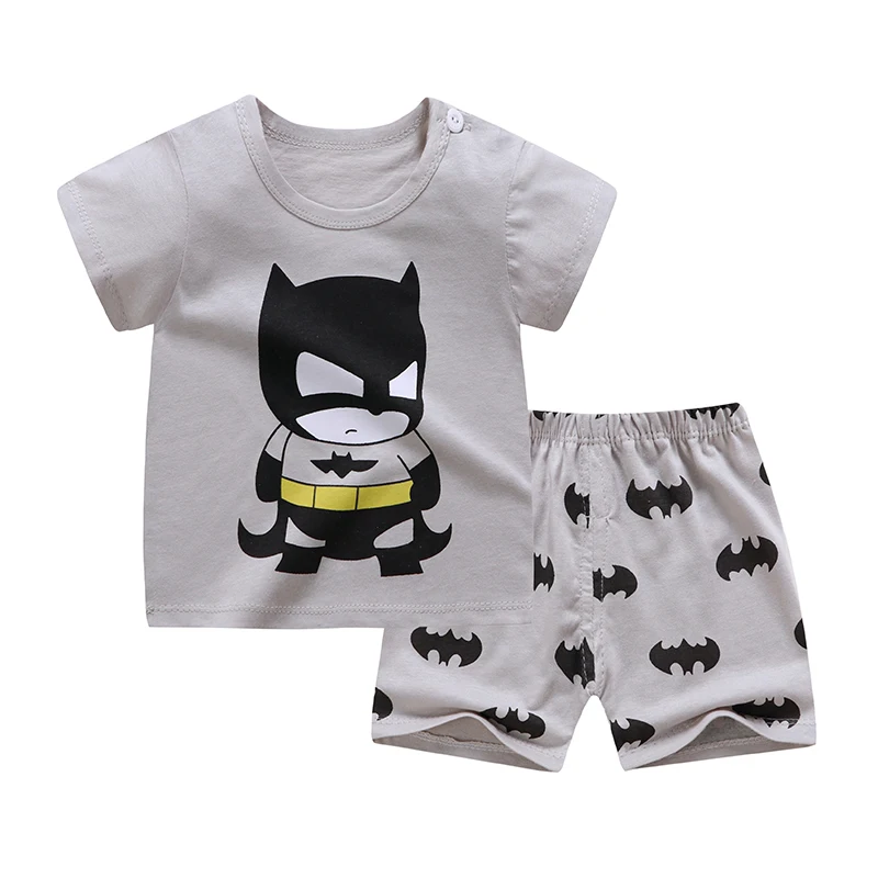 

Hot-selling summer children's clothing suits different designs of baby boy clothing suits 2 T-shirts for kids
