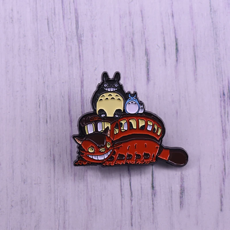 Totoro Cat Bus Enamel Pin Spirited Train Brooch Ghibli's Travel ...