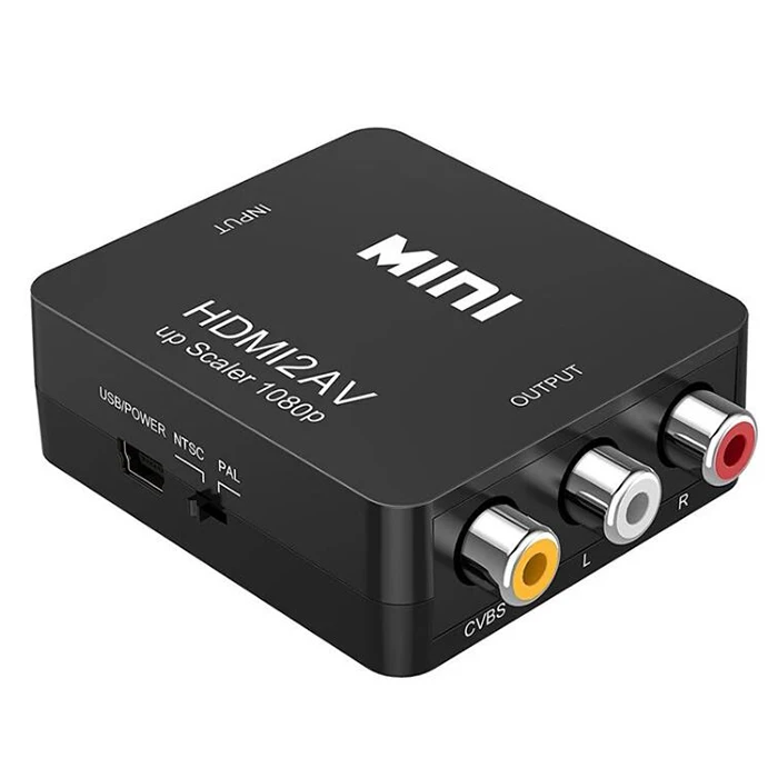 

High quality 1080P 60Hz Mini 1080p HDMI2AV Converter HD MI to AV HD MI to RCA Cvbs S-Video Adapter Converter, Black/ white(please note color for purchase)