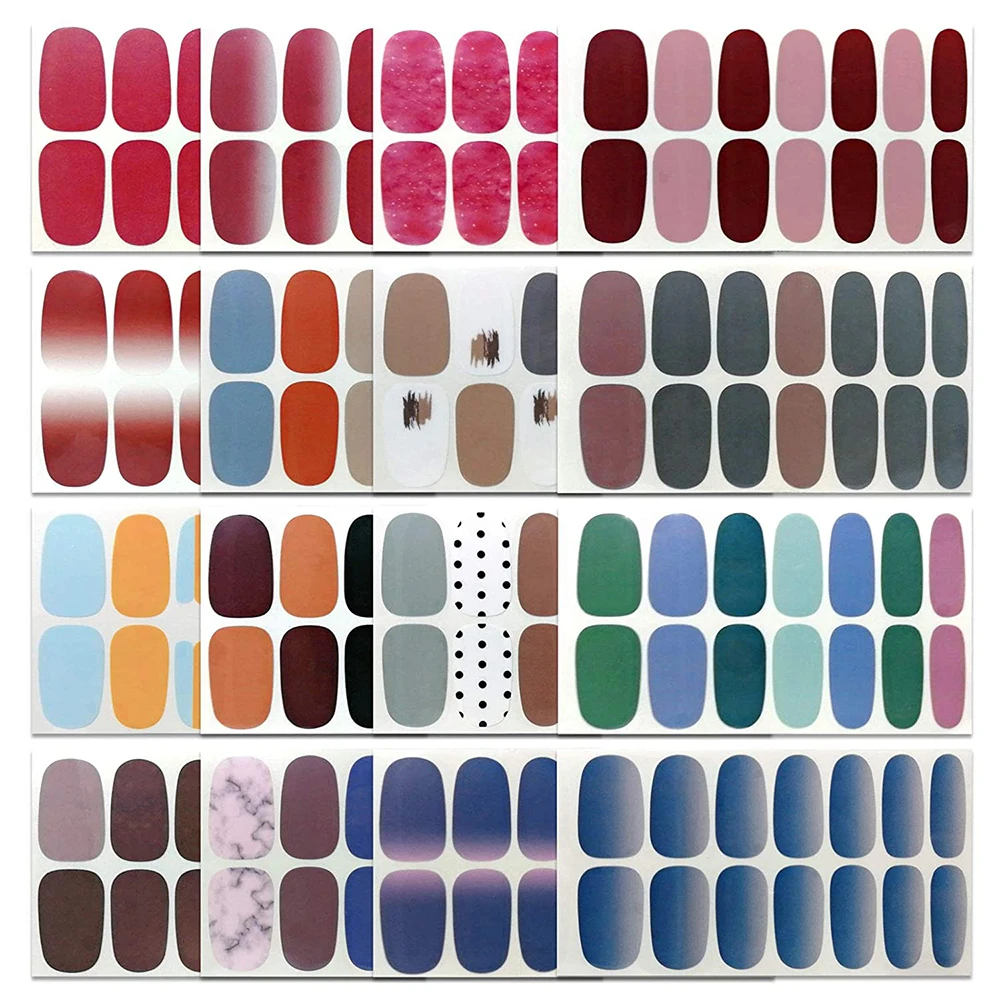 

Decal Wraps Prue Color Strips Street Adhesive False Design Manicure Set Nail decoration Art Polish Stickers wraps, Randomly