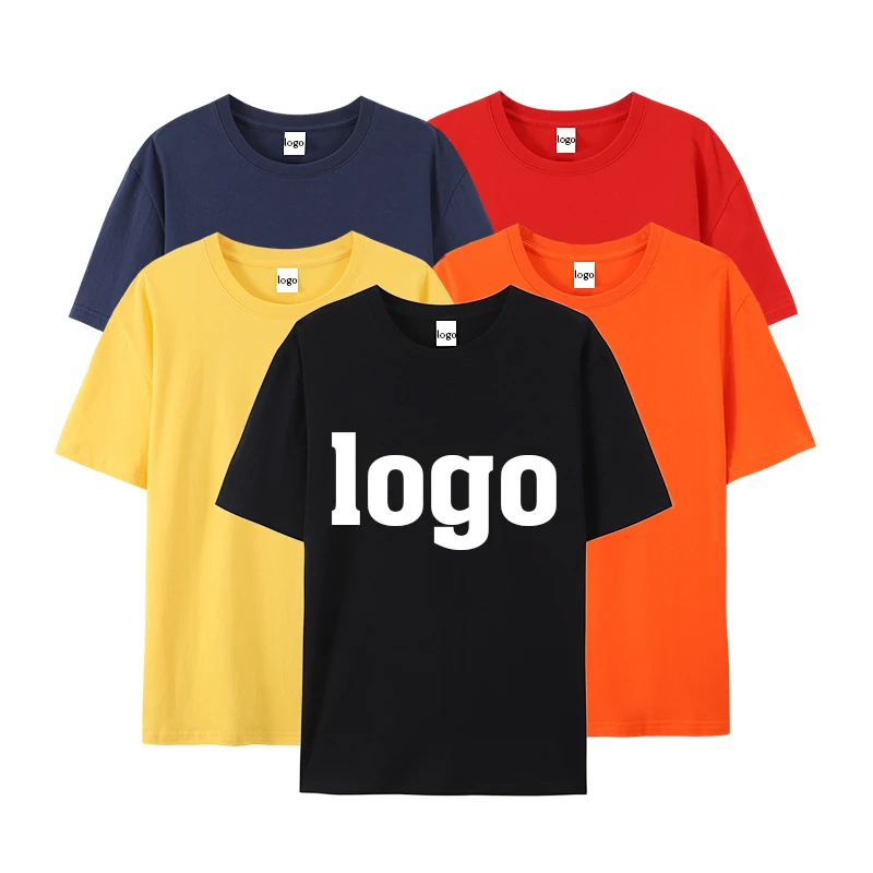 Mens T Shirt Printing Logo Plain Blank Unisex Regular T-shirt Custom 100% Cotton for Men Women Short Sleeve Casual Woven Printed