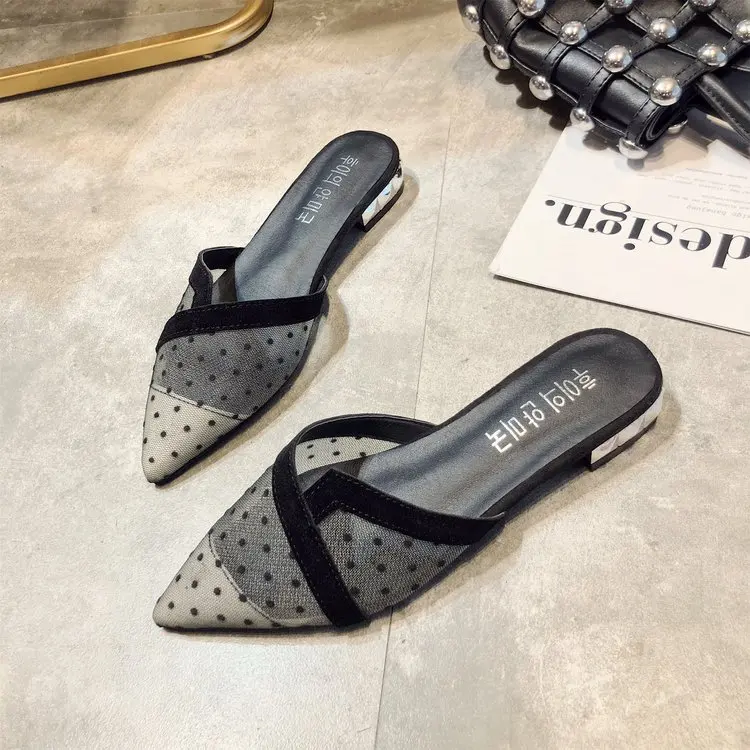 

2020 hot models Chunky heel slippers Mesh sandals-A186, 1 color