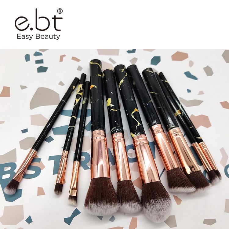 

Wholesale private label Marble Makeup Brushes 10 PCS Cosmetics Kit Foundation Powder makeup brush set