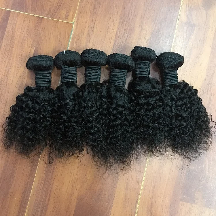 

Factory Direct Sale Double Weft Peruvian Human Hair 8inch Kinky Curly Human Hair Bundles