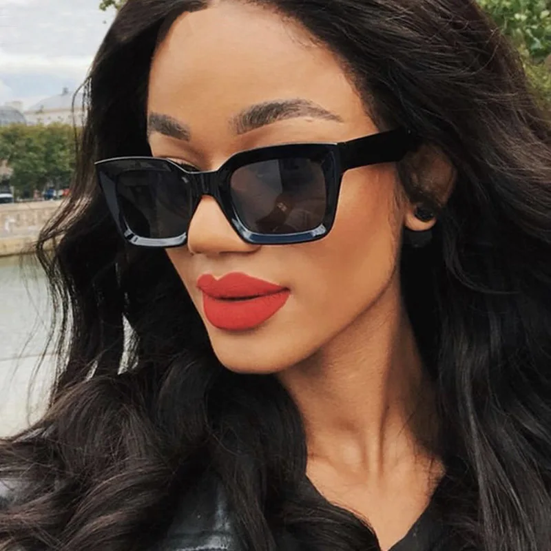 

1705 High Quality Vintage Plastic Frame Leopard Black Lens UV400 Women Square Sunglasses, 6 colors