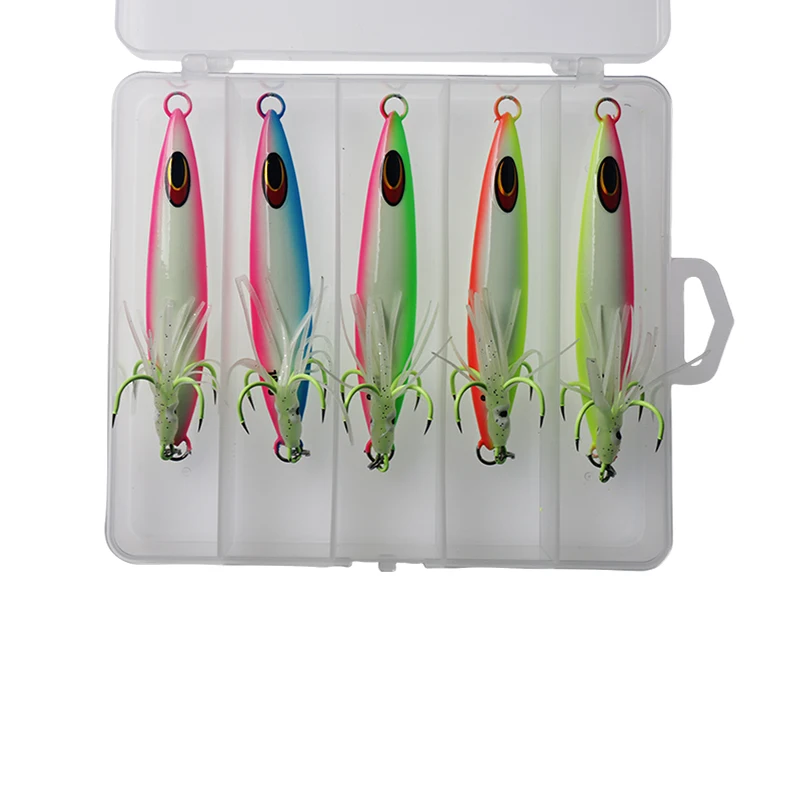 

artificial bait luminous Fishing Lures Set 10cm 100g In Box Jig Lure set, Mixed colors