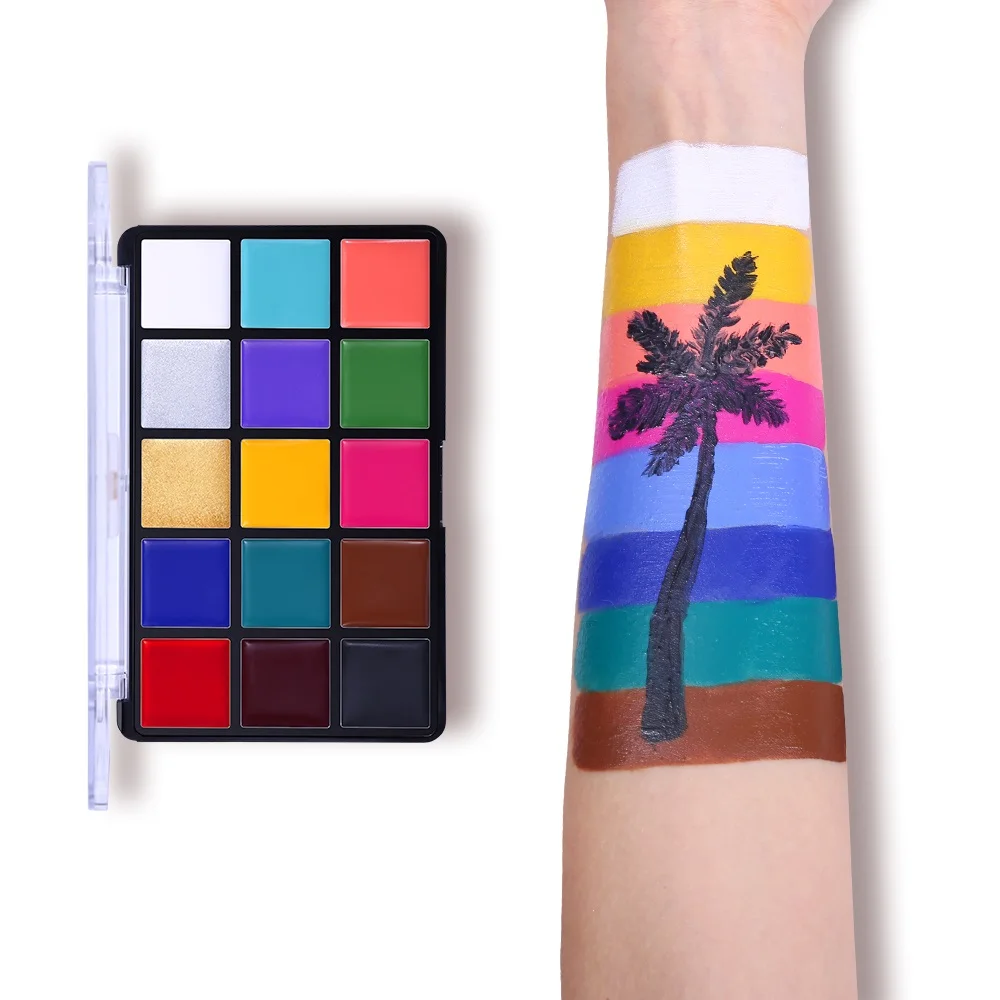 

20 Colors Face Body Painting Oil Safe Kids Flash Tattoo Painting Art Halloween Party Makeup Fancy Dress Beauty Palette Sombra