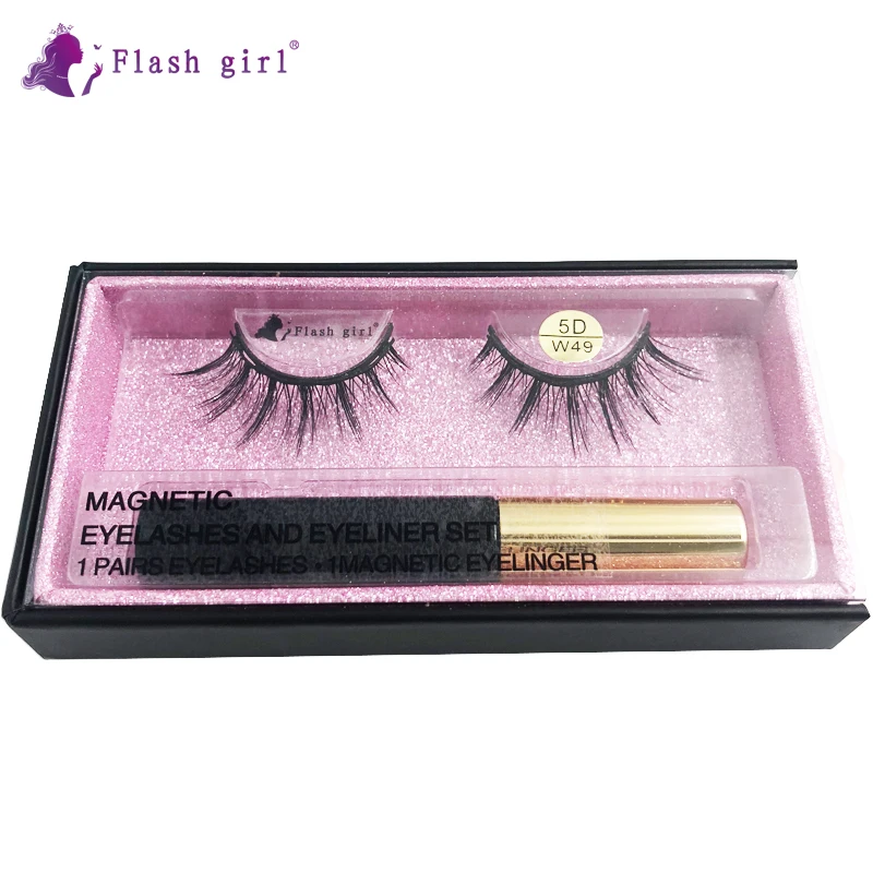 

Wholesale Handmade 5D-49 Flash girl 5Dmink Magnetic Eyelashes smooth Liquid Eyeliner