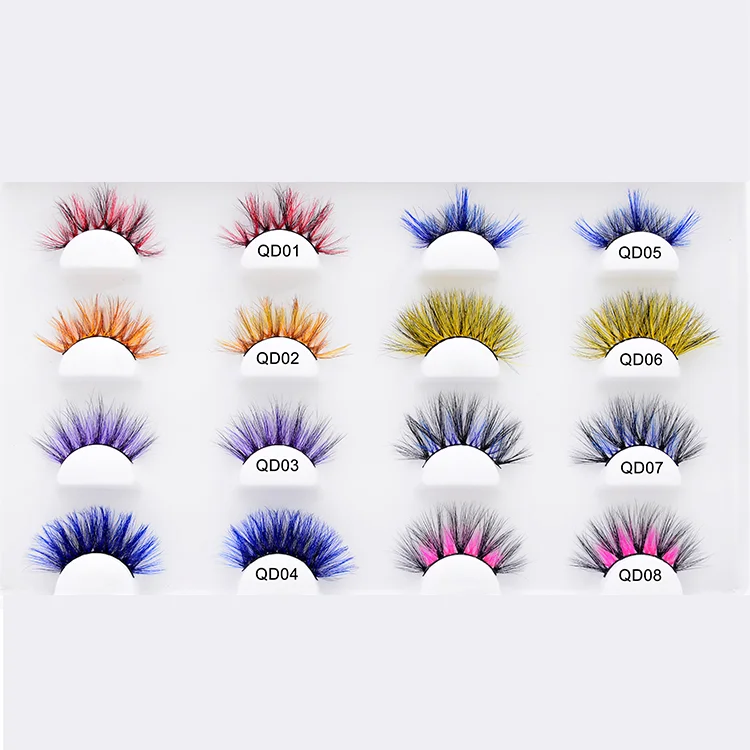 

dramatic night clubs and parties false eyelashes 25 mm colored mink eyelash, White