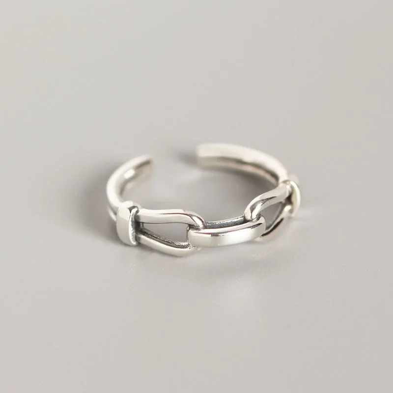 

Real 925 Sterling Silver Link Ring For Fashion Women Wedding Gift