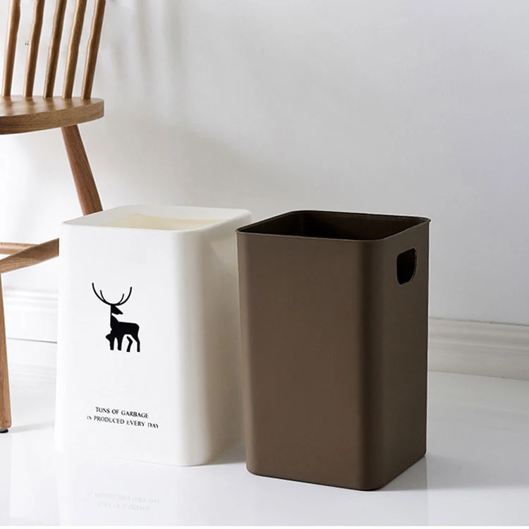 Nordic square garbage bin decorative household living room kitchen toilet office trash can Waste Bin