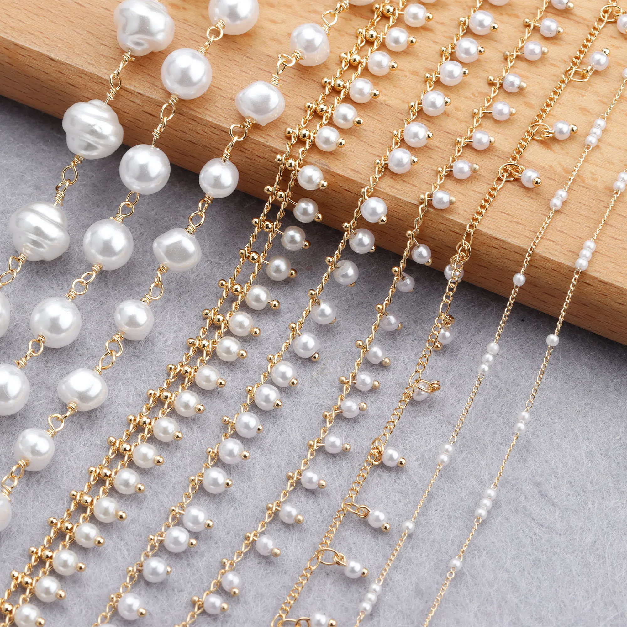 

Elegant Plastic Bead Chain Diy Necklace For Women Jewelry Making Accessories C179 1m/lot, Picture shown