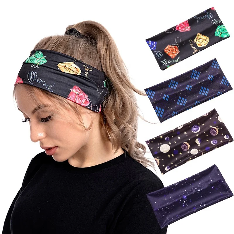 

Free Shipping Elastic Hair Band Women Print Turban Nurse Head Wrap Headband For Nurses Women Accessories
