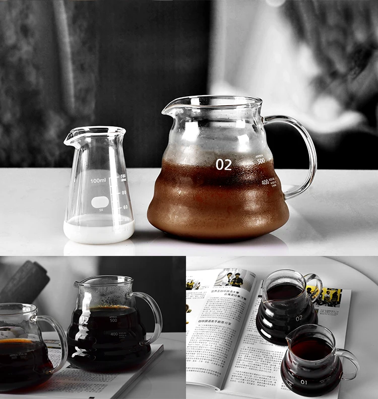 Hot Coffee Dripper Glass Coffee Server Pot Pour Over Coffee Making