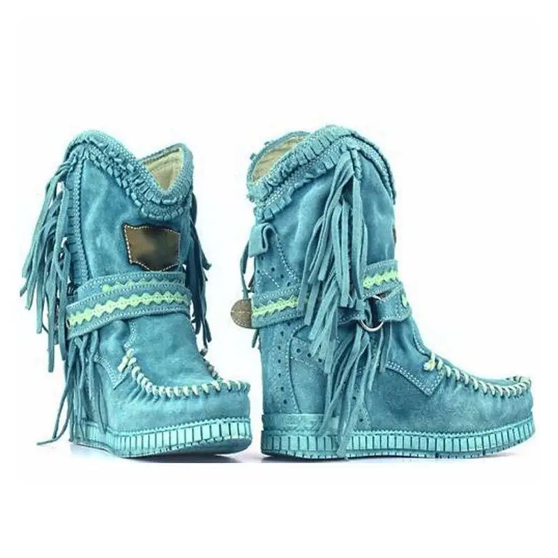 

BT-026 hot selling Vintage casual loose suede tassels shabby old ankle boots for women fall boutique custom boots designs