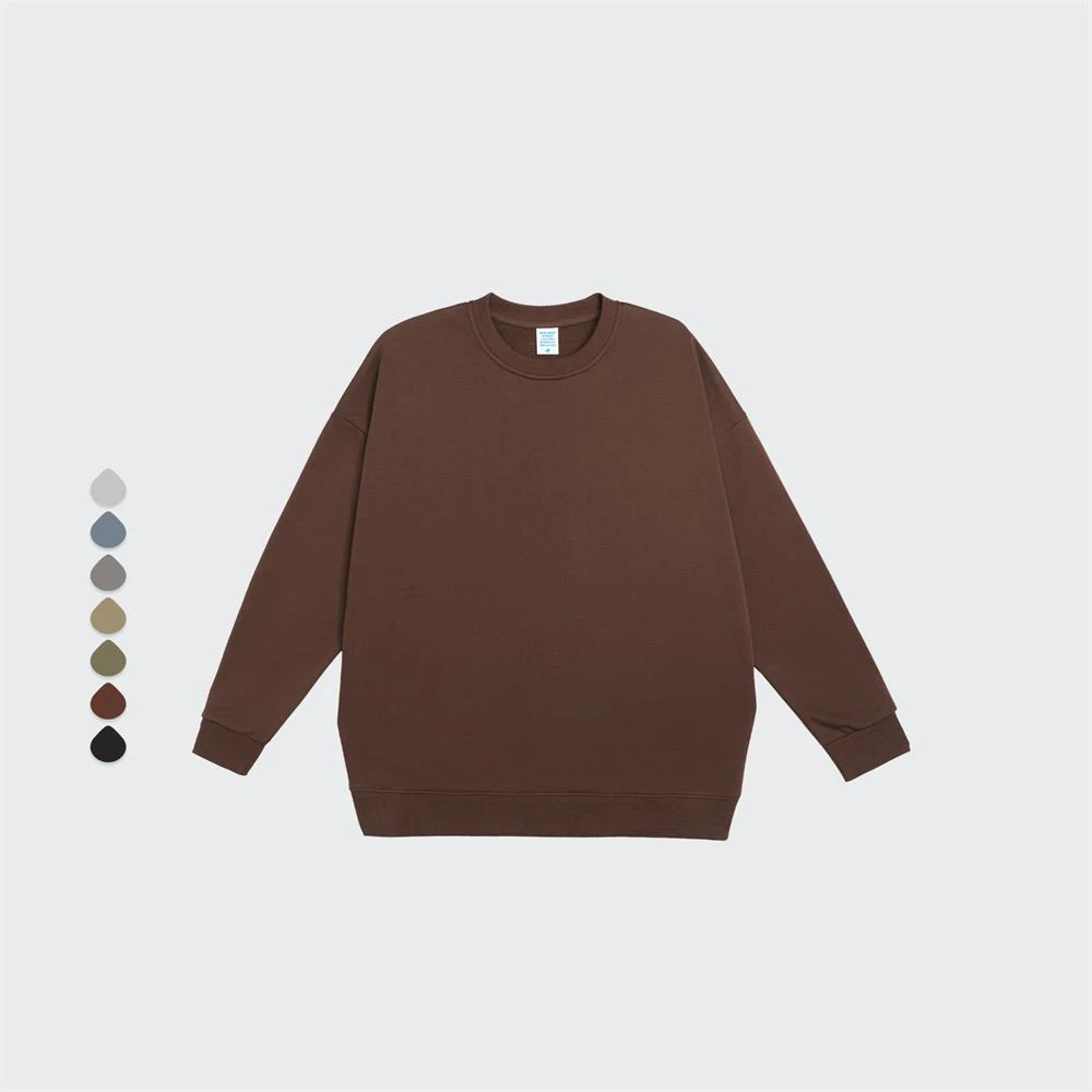 

2021 new arrivals sweatshirts plain no brand oversized cotton heavyweight crewneck french terry men's sweatshirt