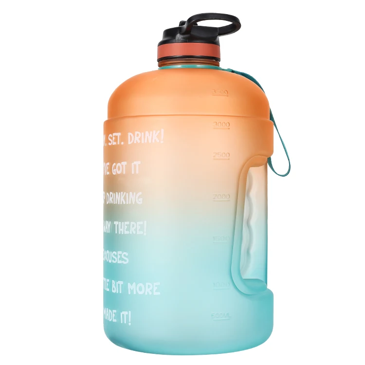 

2020amazon wish ebay hot sellers 3.78L one gallon Large Capacity Water Bottle Time Marker water bottle for GYM outdoor sport