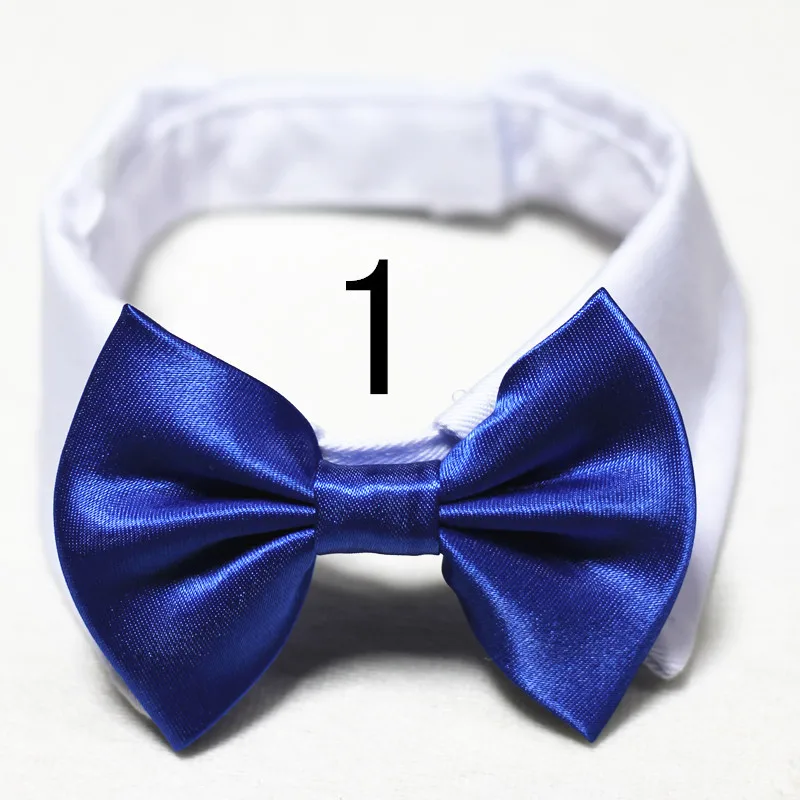 

Striped cotton pet dog collar, cat bow tie 9 colors available