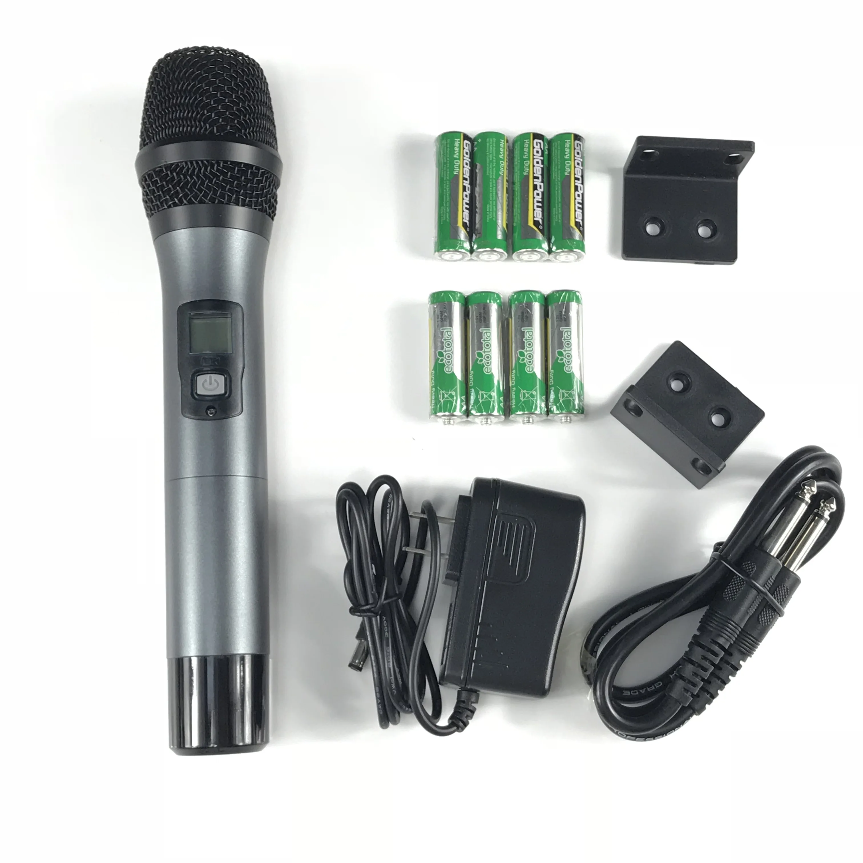 

Professional singing recording audio equipment handheld wireless microphone for 2 or 4 Channel UHF, Black