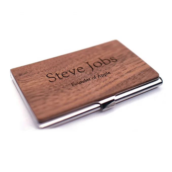 

Wholesale Wood Business Card Holder Engraved Logo Name Card Holder Personnalised Cardcase