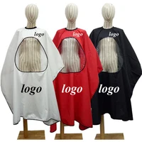 

Accept customized logo adult hairdressing cape with transparent viewing window waterproof salon barber haircut capes gown aprons