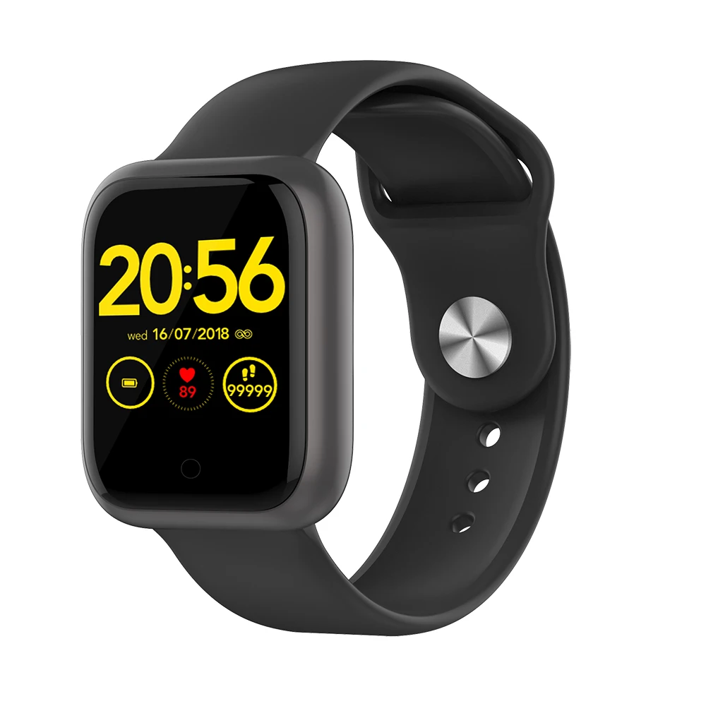 

Wo-smart 1.3inch IP68 waterproof Smart watch smart wrist watch heart rate monitor with phone 60days standby, Gray , black