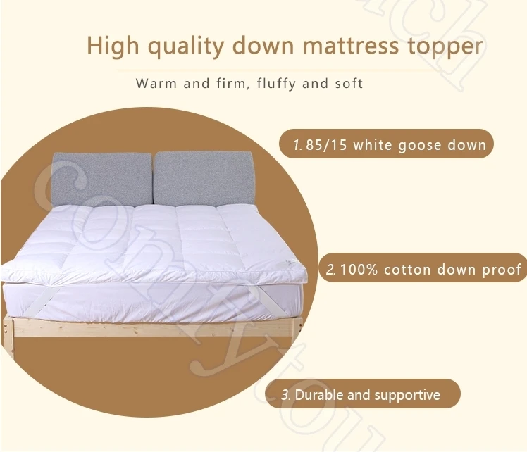 Details about   4" Thick Mattress Topper Down Duck Feather Gusset Matress Pad 100% Cotton Cover 
