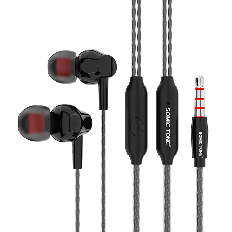 

Universal 3.5mm Plug Earphones Wired Headphones High-Fidelity Noise-Cancelling Stereo Subwoofer Earbuds with Microphone, Colors customized