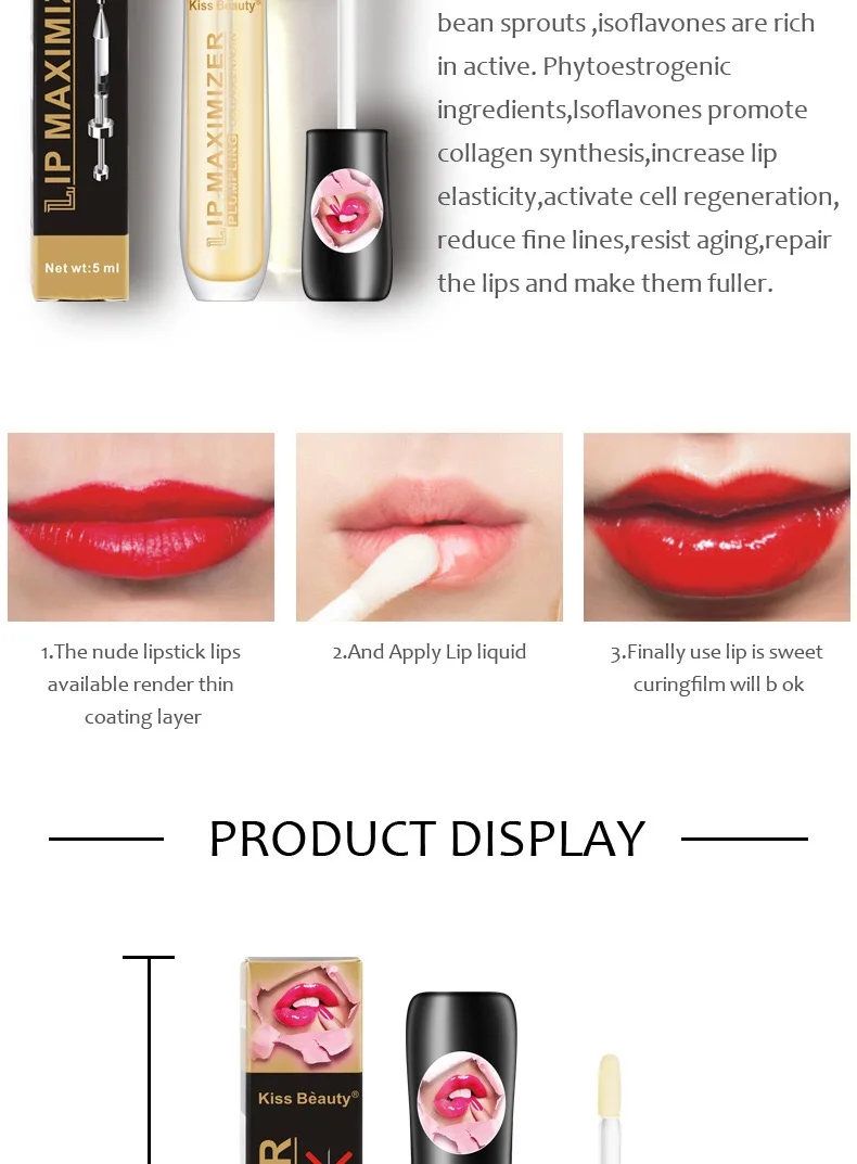 Kiss Beauty Full And Enlarger Watery The Lips Moisturizing Lip Pink