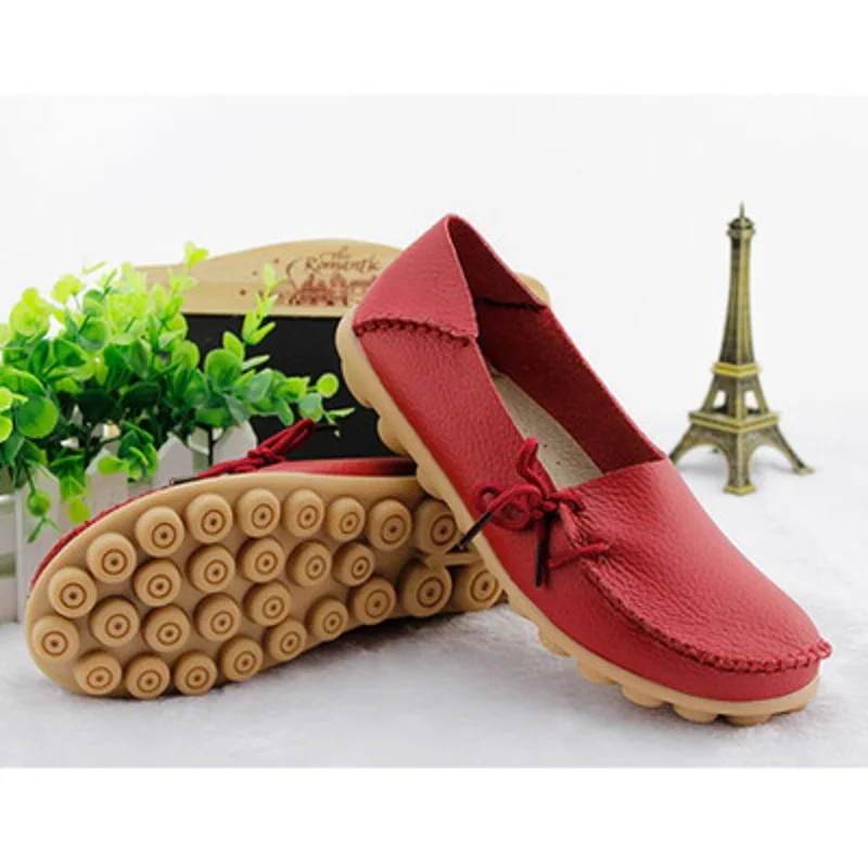 

OEM ODM female leather flats woman shoe wholesale loafers ladies mocassin hills casual flat shoes for womens