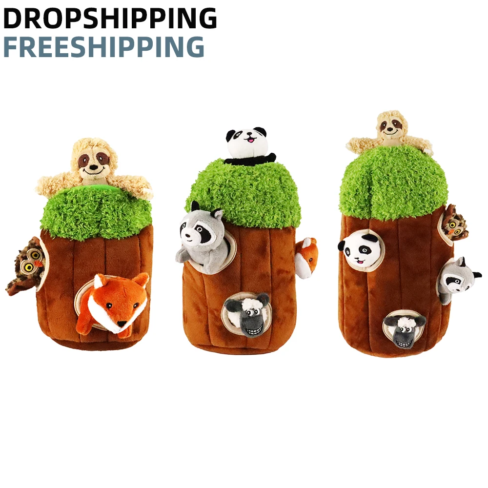 

Free Shipping Aimitex Wholesale Interactive Toys Hide And Seek Plush Dog Toy Drop Shipping Squeaky Animal Puzzle Plush Dog Toy, Green