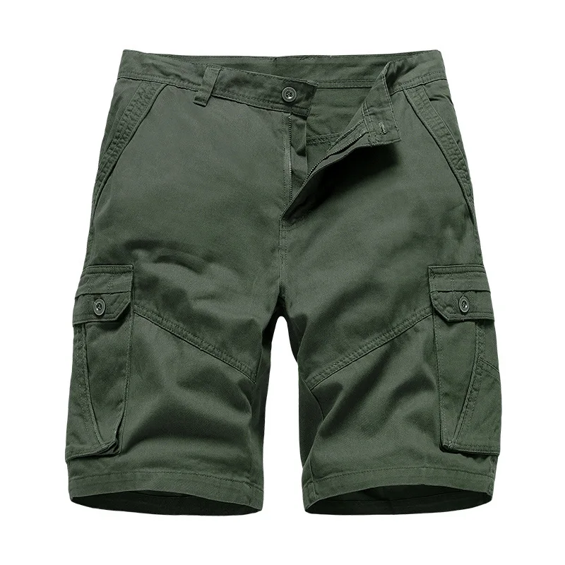 

2024 new Summer Mens Casual Cotton Washed Bermuda Shorts Men knee length cotton streetwear Mid Workout cargo short pants