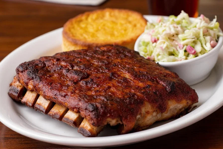 Chili's Grill & Bar signature Baby Back Ribs served with coleslaw and cornbread
