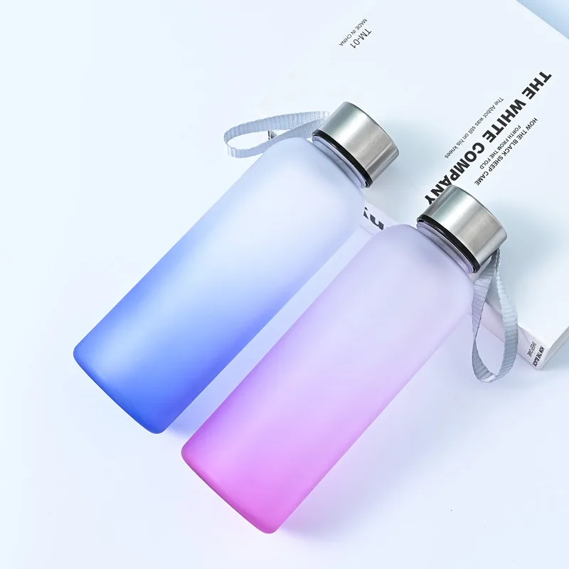 

16OZ 500ml Eco friendly Reusable BPA free Non-Toxic Plastic Water Bottle with Leak Proof 201 stainless steel lid water bottle